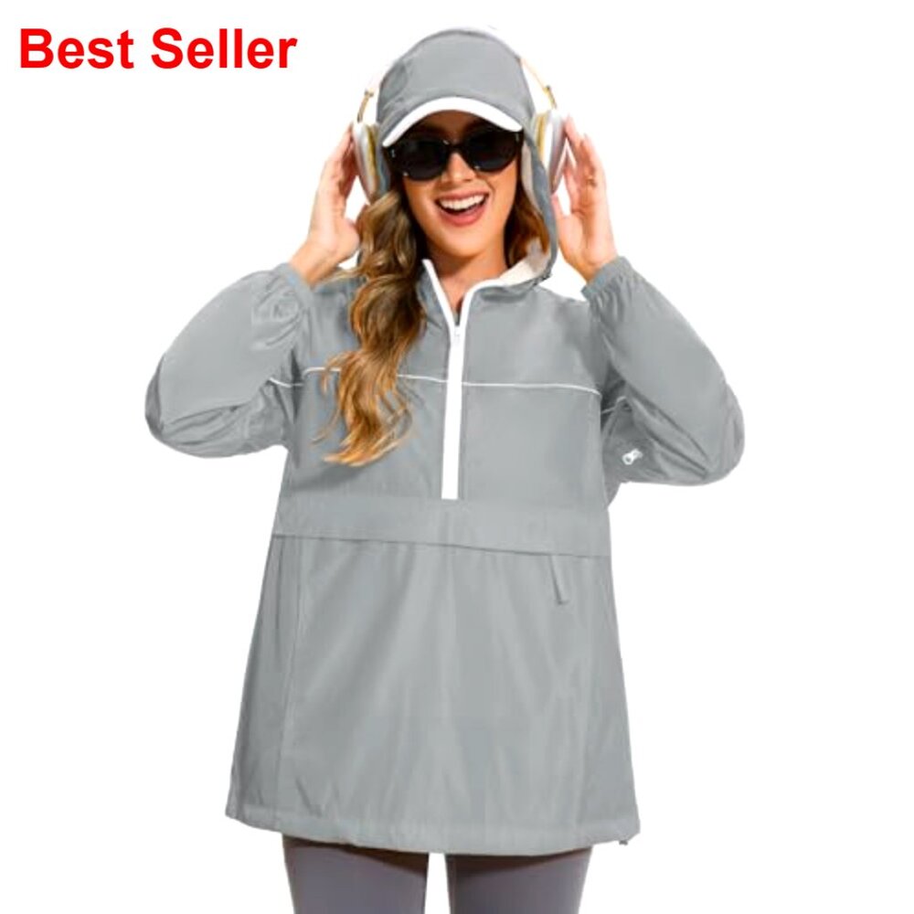 Reflective Waterproof Rain Jacket Packable Hooded… - image 4